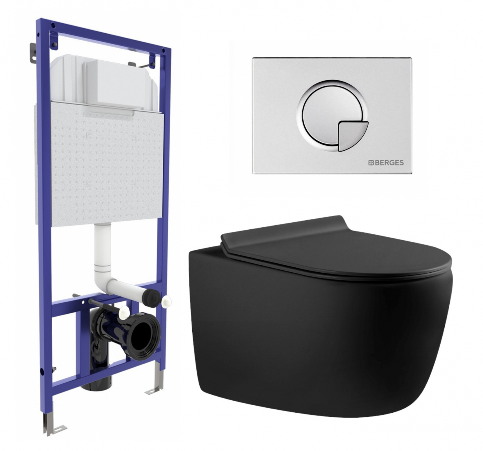 

Комплект: инсталляция Berges Wasserhaus Novum + унитаз Cetus-BW + кнопка, 558621