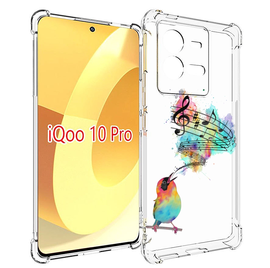 

Чехол MyPads певчая птичка для Vivo iQOO 10 Pro, Прозрачный, Tocco