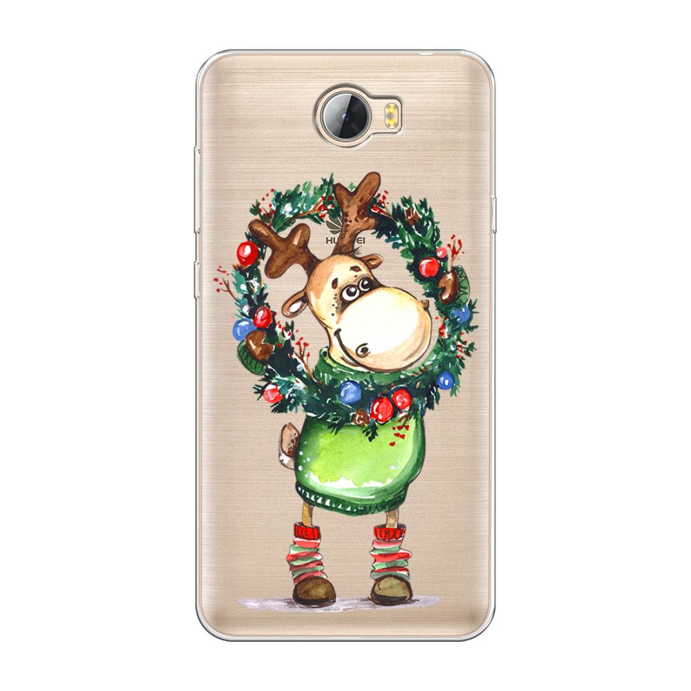 

Чехол на Huawei Y5 II "Олень с новогодним венком", 61950-4