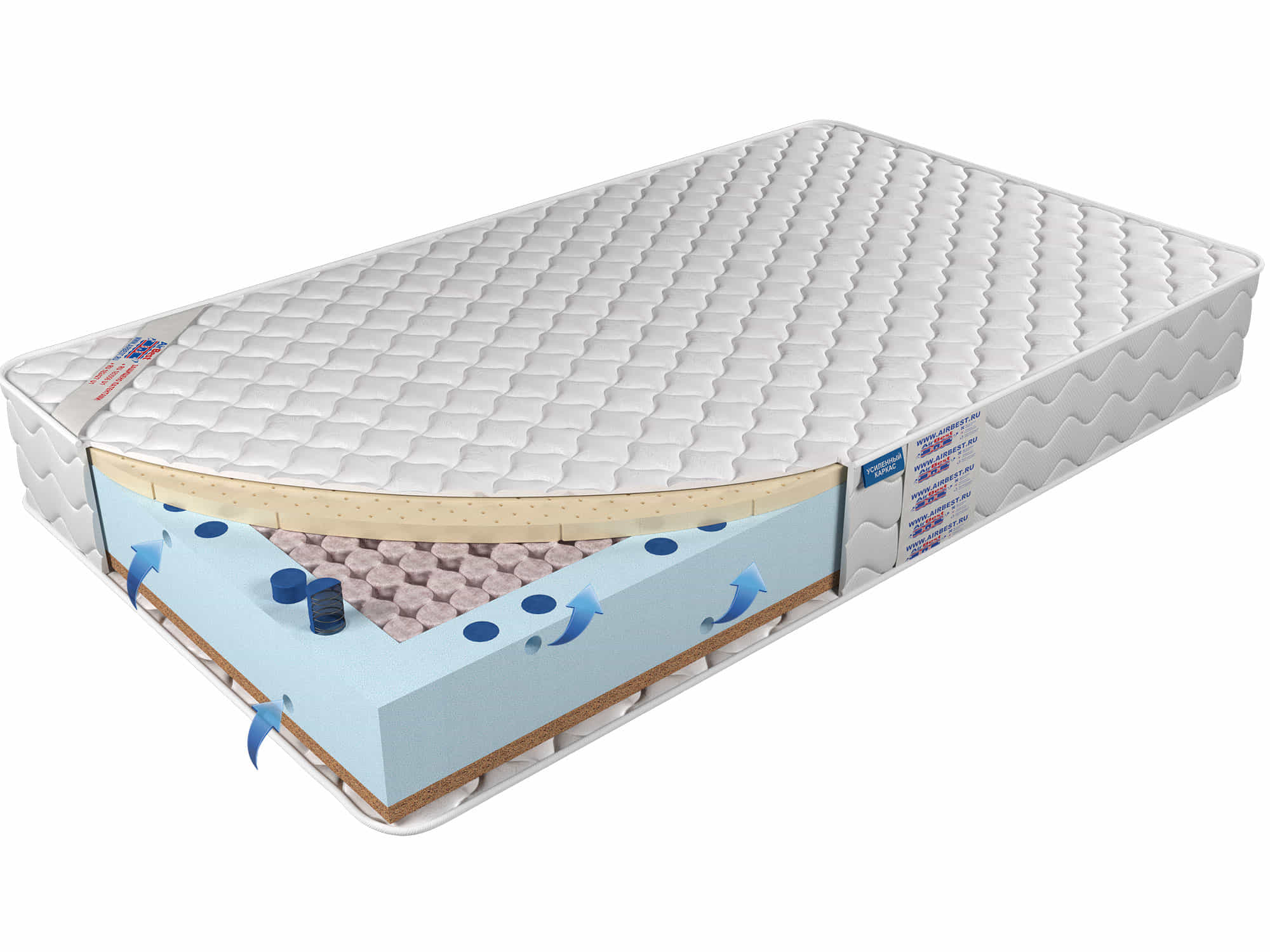 

Матрас Airbest Champ s1000 90x180x22, Белый, Матрас Airbest Champ s1000