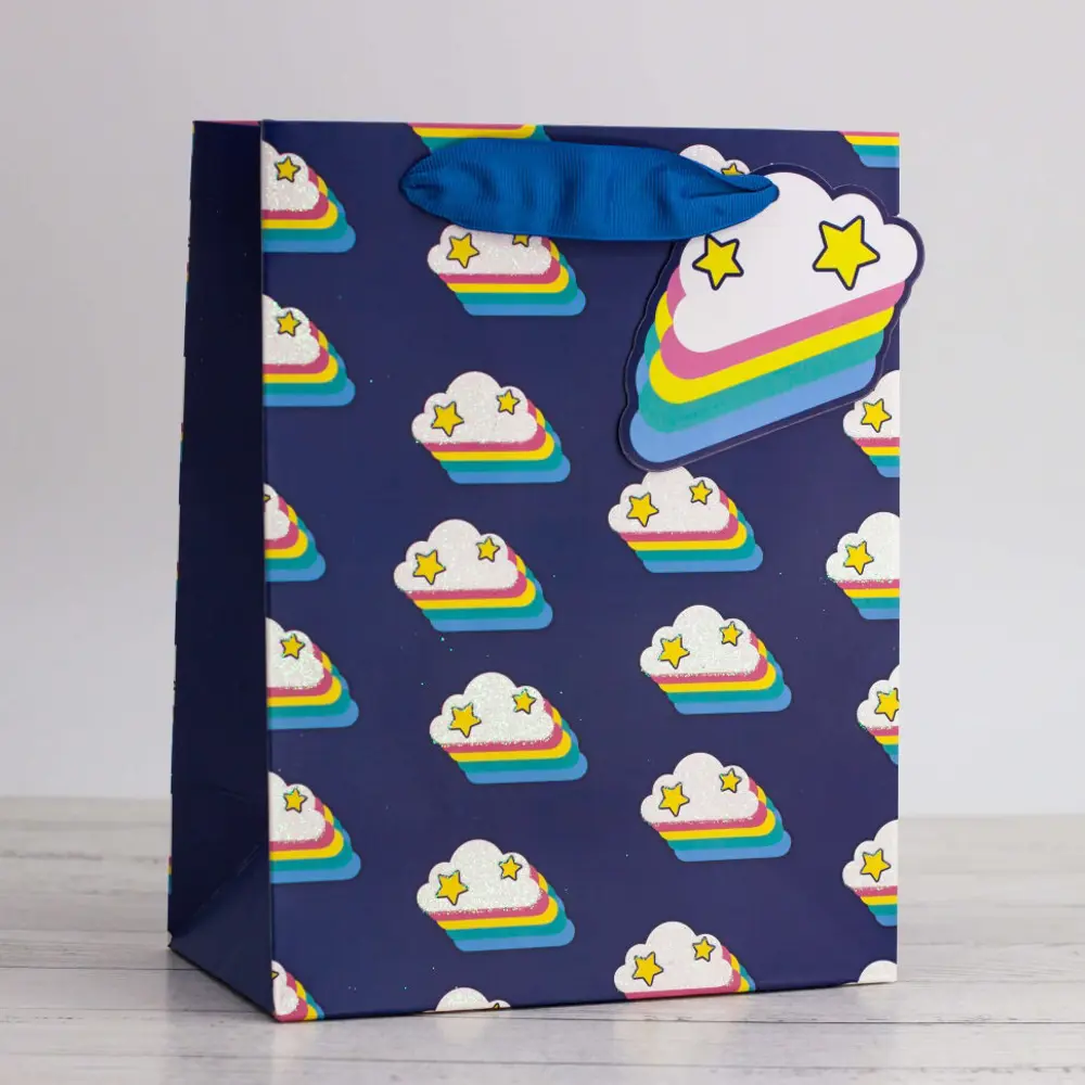 

Пакет подарочный S Many cute clouds dark blue 18х23х10, Many cute clouds dark bluе