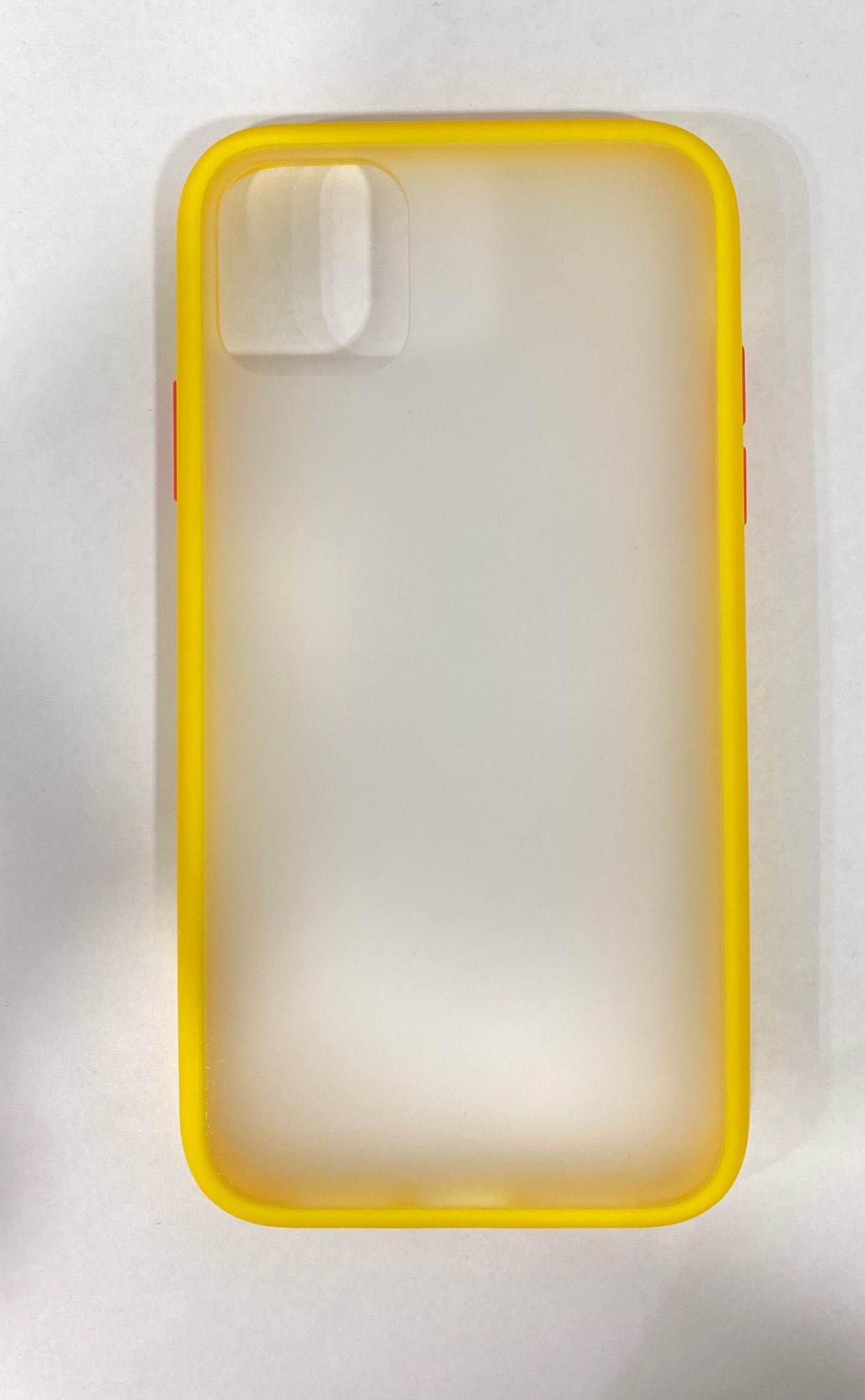 

Чехол-накладка для Apple iPhone 11 с бампером пластик/силикон (прозрачно-белый/желтый)