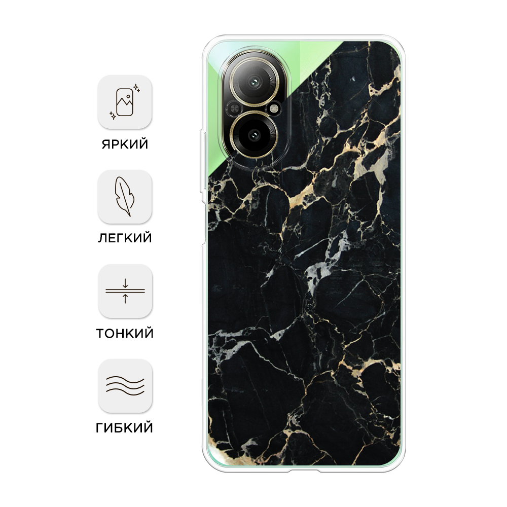 

Чехол Awog на Realme C67 4G "Черный мрамор уголок", Черный;золотистый, 2515750-1