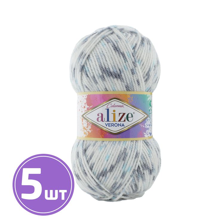 

Пряжа ALIZE VERONA COLORMIX 7712, мультиколор, 5 шт. по 100 г, Разноцветный