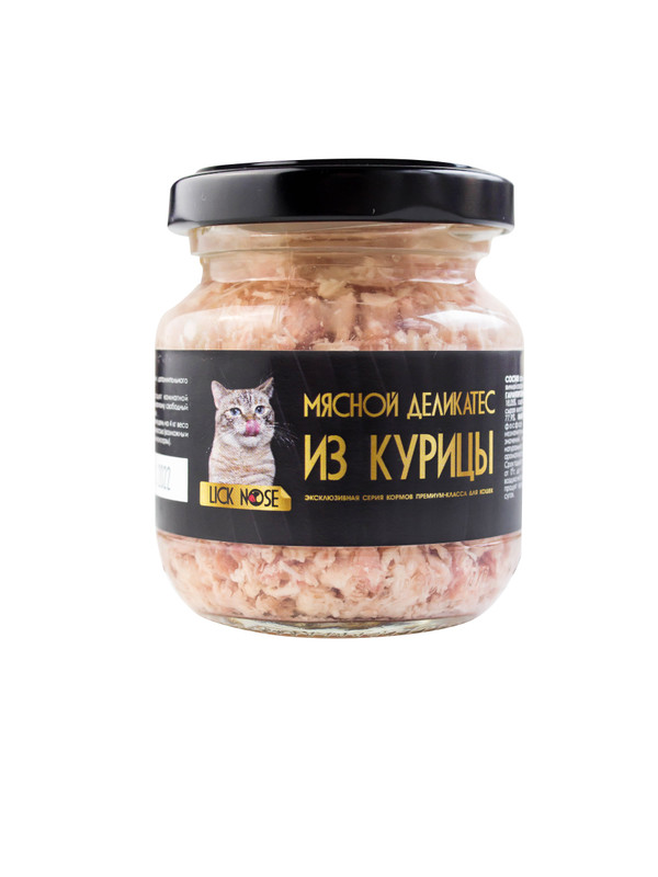 

Мясной деликатес для кошек Lick Nose из курицы 12 шт. х 110 гр.