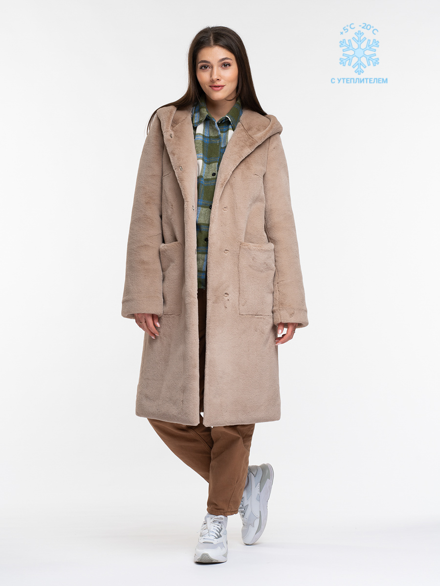 

Шуба женская ALEF 7106У/100 бежевая 42 RU, 7106У/100