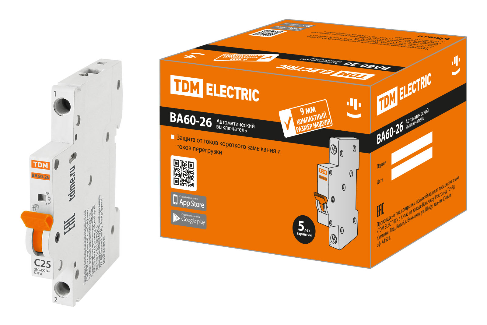 

Автоматический выключатель TDM ELECTRIC SQ0206-0605