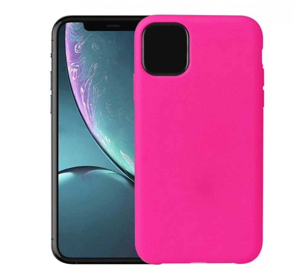 

Чехол силиконовый Case для Apple iPhone 11 малиновый теплый, Розовый