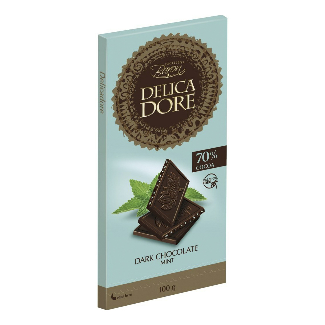 Шоколад Baron Delicadore темный со вкусом мяты 100 г