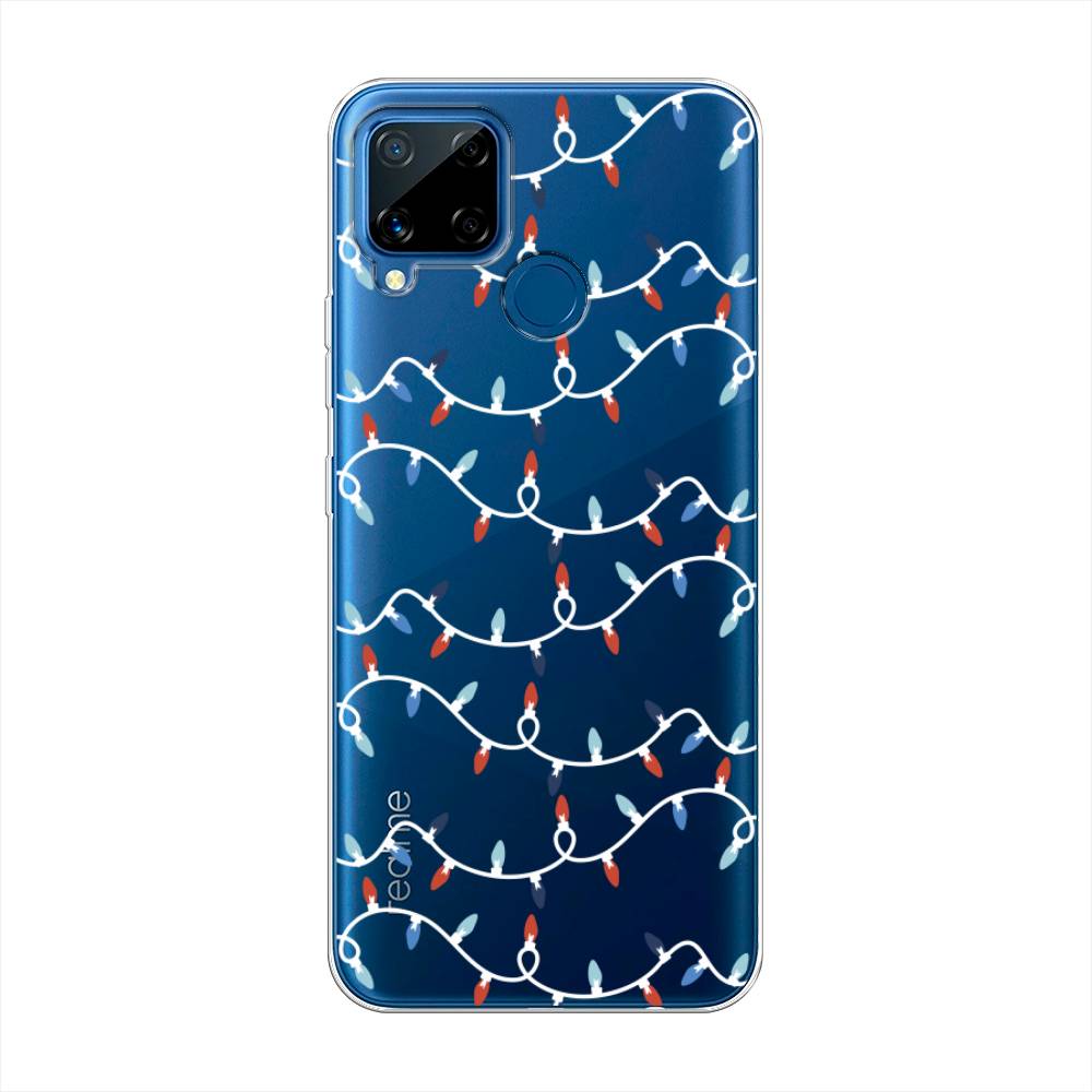 

Чехол на Oppo Realme C15 "Разноцветная гирлянда", Белый;красный;синий, 255050-5