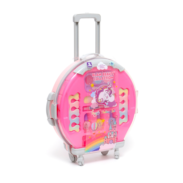 Набор косметики для девочки Чемодан на колёсах, 9695413, розовый, с накладными ногтями чемодан ninetygo manhattan frame luggage 20 розовый