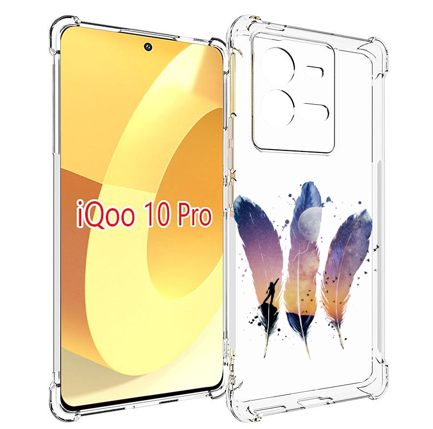 

Чехол MyPads небесные перья для Vivo iQOO 10 Pro, Прозрачный, Tocco