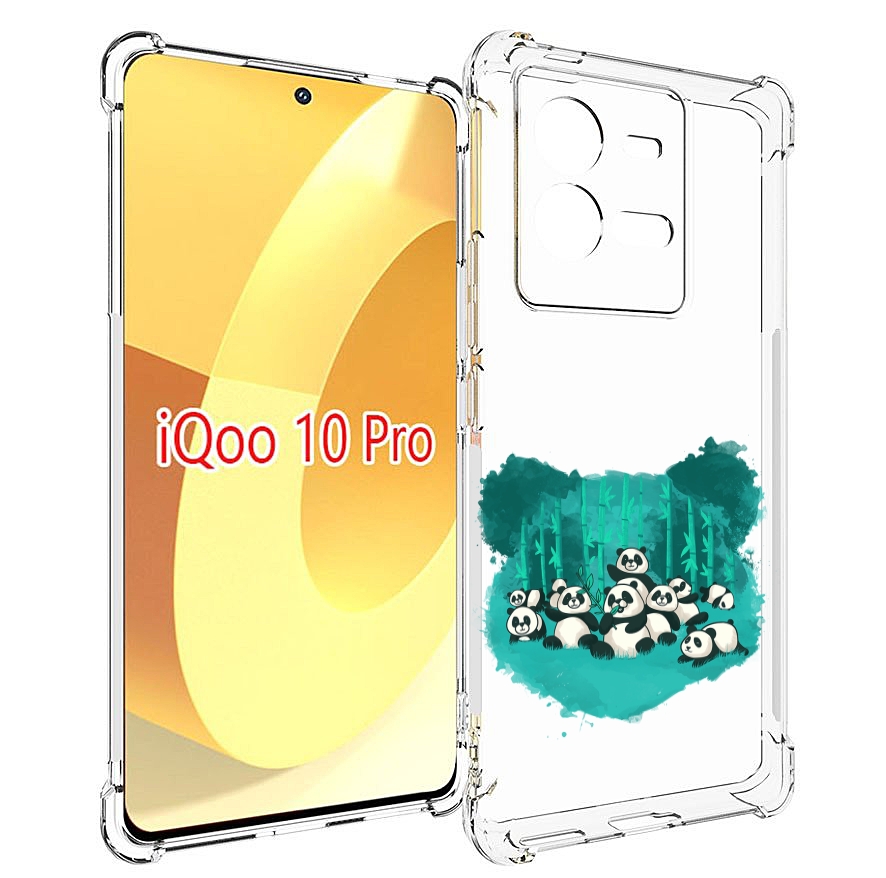 

Чехол MyPads нарисованные панды для Vivo iQOO 10 Pro, Прозрачный, Tocco