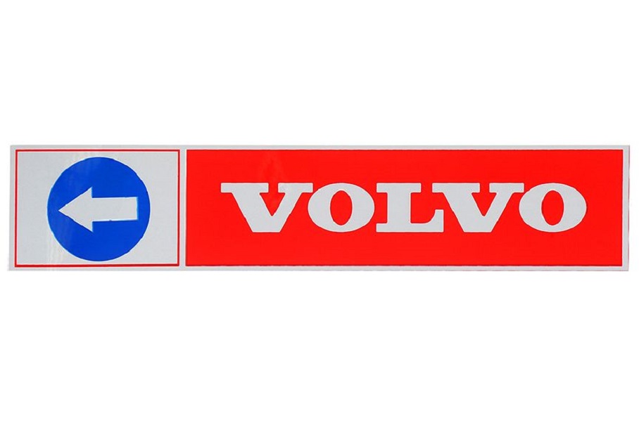 

Наклейка светоотражающая VOLVO стрелка левая, 407*86 мм красная, Красный