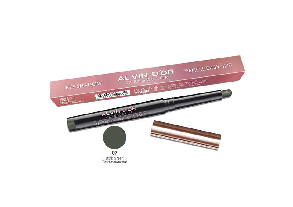 Тени-карандаш для век Alvin Dor Pencil easy slip 07 тон dark green rimmel тени карандаш magnif eyes 2 в 1