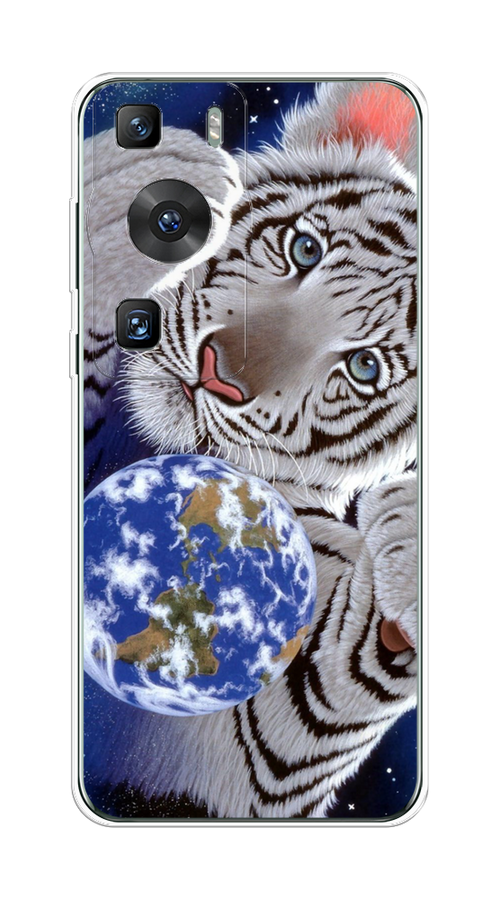 

Чехол на Huawei P60/P60 Pro "Тигренок и Земля", Синий;белый;черный, 6121050-1