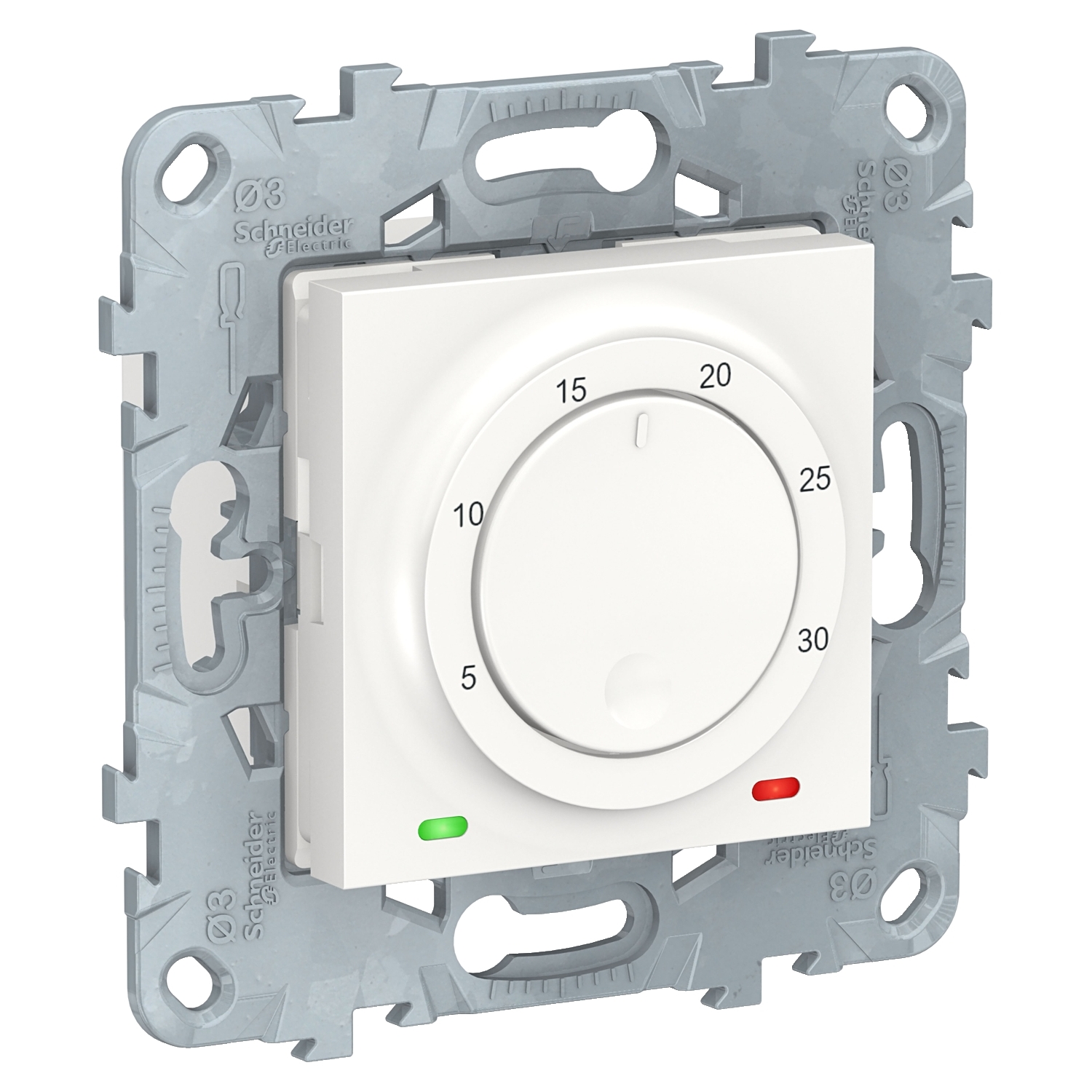 фото Термостат электронный se unica new 8а, встроенный термодатчик бел schneider electric