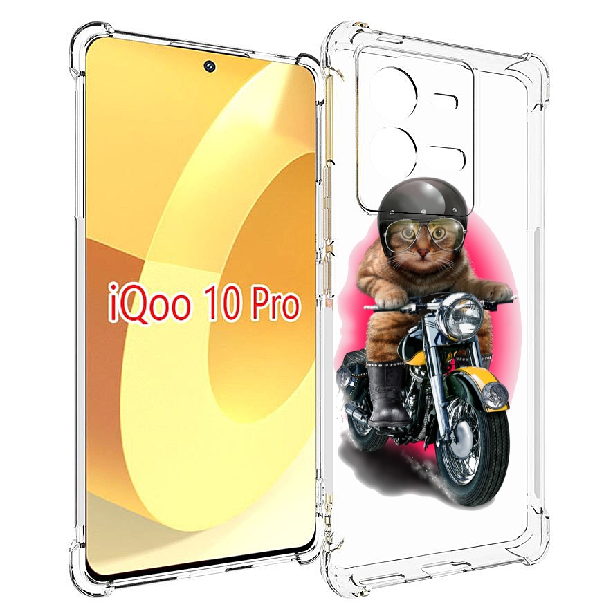

Чехол MyPads мото-кот для Vivo iQOO 10 Pro, Прозрачный, Tocco