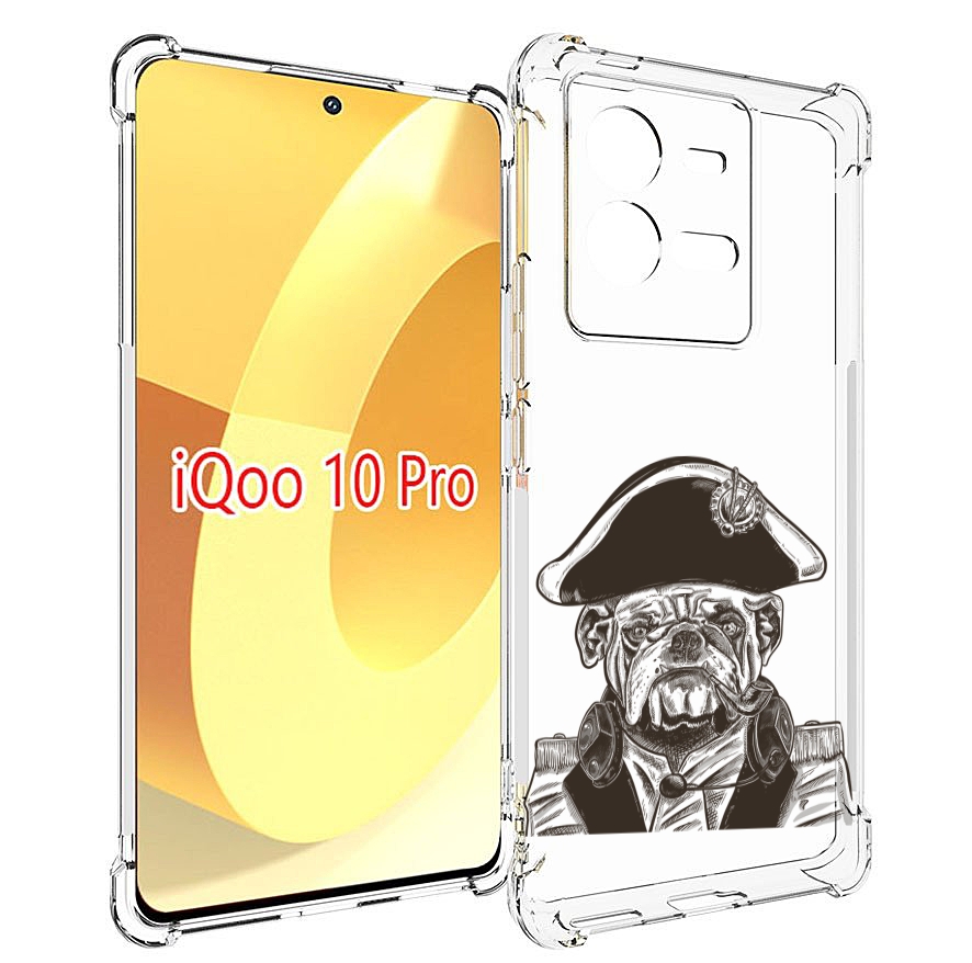 

Чехол MyPads мопс генерал для Vivo iQOO 10 Pro, Прозрачный, Tocco