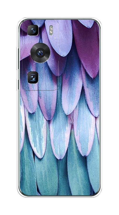 

Чехол на Huawei P60/P60 Pro "Синее перо", Фиолетовый;голубой, 6121050-3