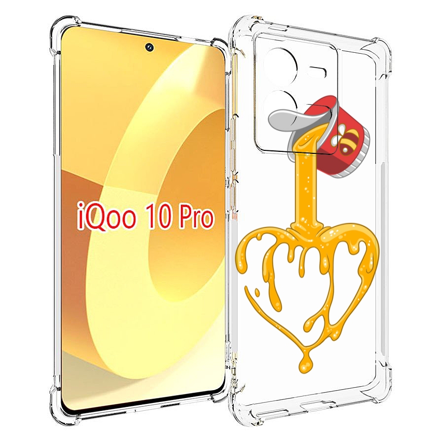 

Чехол MyPads медовое сердце для Vivo iQOO 10 Pro, Прозрачный, Tocco