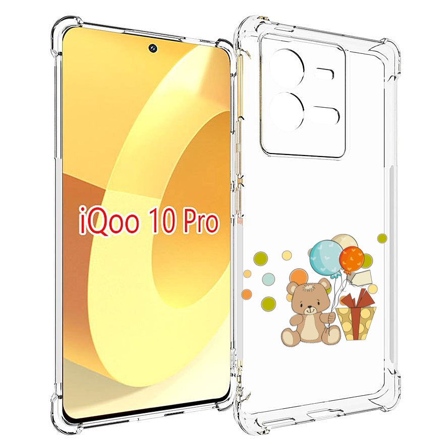 

Чехол MyPads медвеженок с подарком для Vivo iQOO 10 Pro, Прозрачный, Tocco