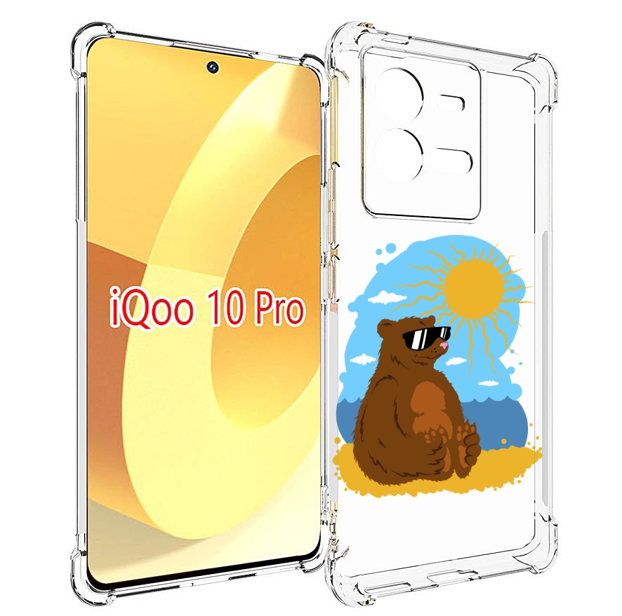 

Чехол MyPads медведь на чиле для Vivo iQOO 10 Pro, Прозрачный, Tocco