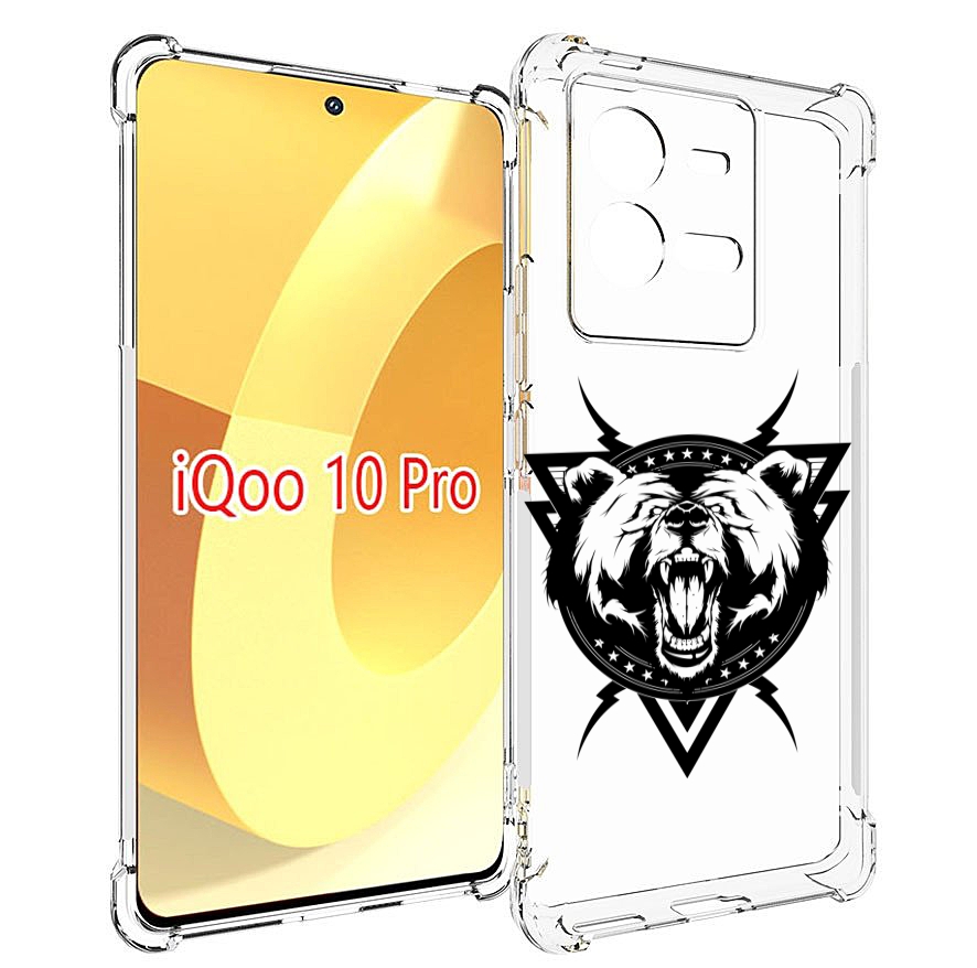 

Чехол MyPads медведь в треугольнике для Vivo iQOO 10 Pro, Прозрачный, Tocco