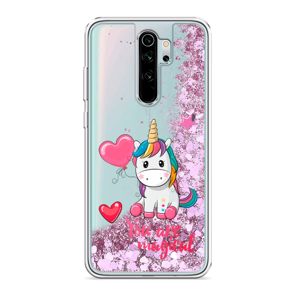 

Жидкий чехол с блестками "Волшебная единорожка" на Xiaomi Redmi Note 8 Pro
