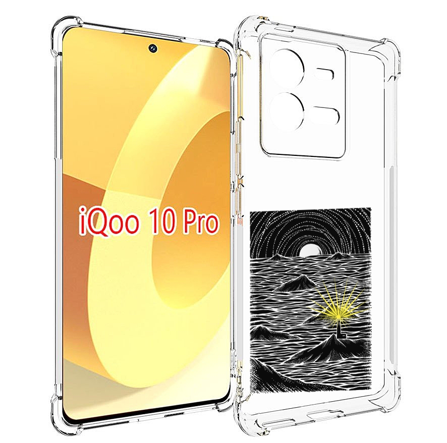 

Чехол MyPads маяк в черно белом море для Vivo iQOO 10 Pro, Прозрачный, Tocco
