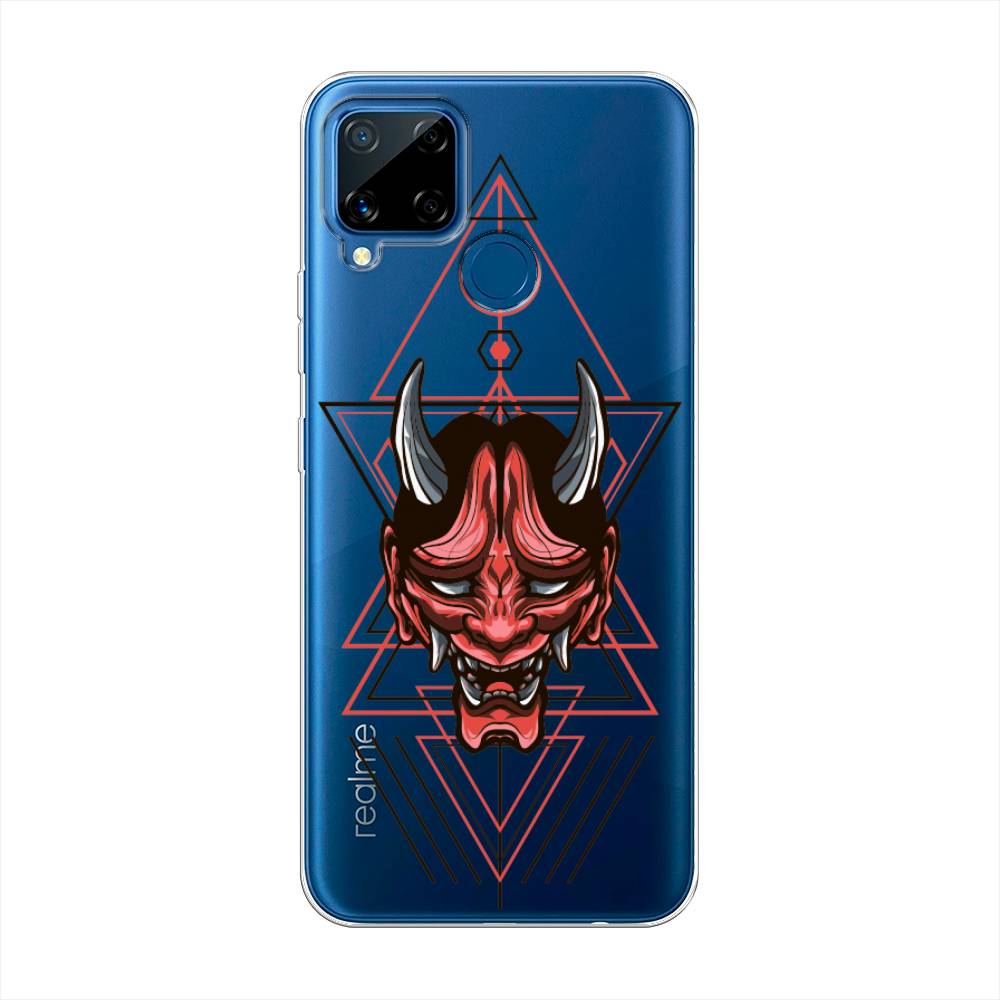 

Чехол на Oppo Realme C15 "Hanya Oni mask", Серый;красный;черный, 255050-4