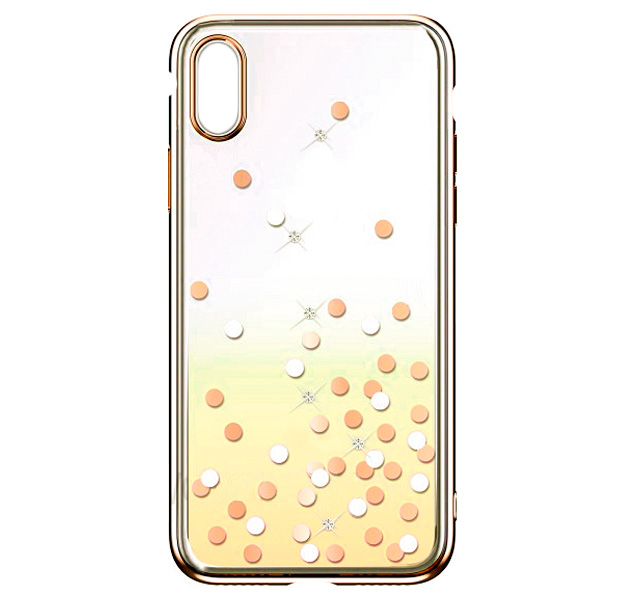 Чехол-накладка Comma Pattern Series Crystal Case Star для Apple iPhone XS Max пластик Gold