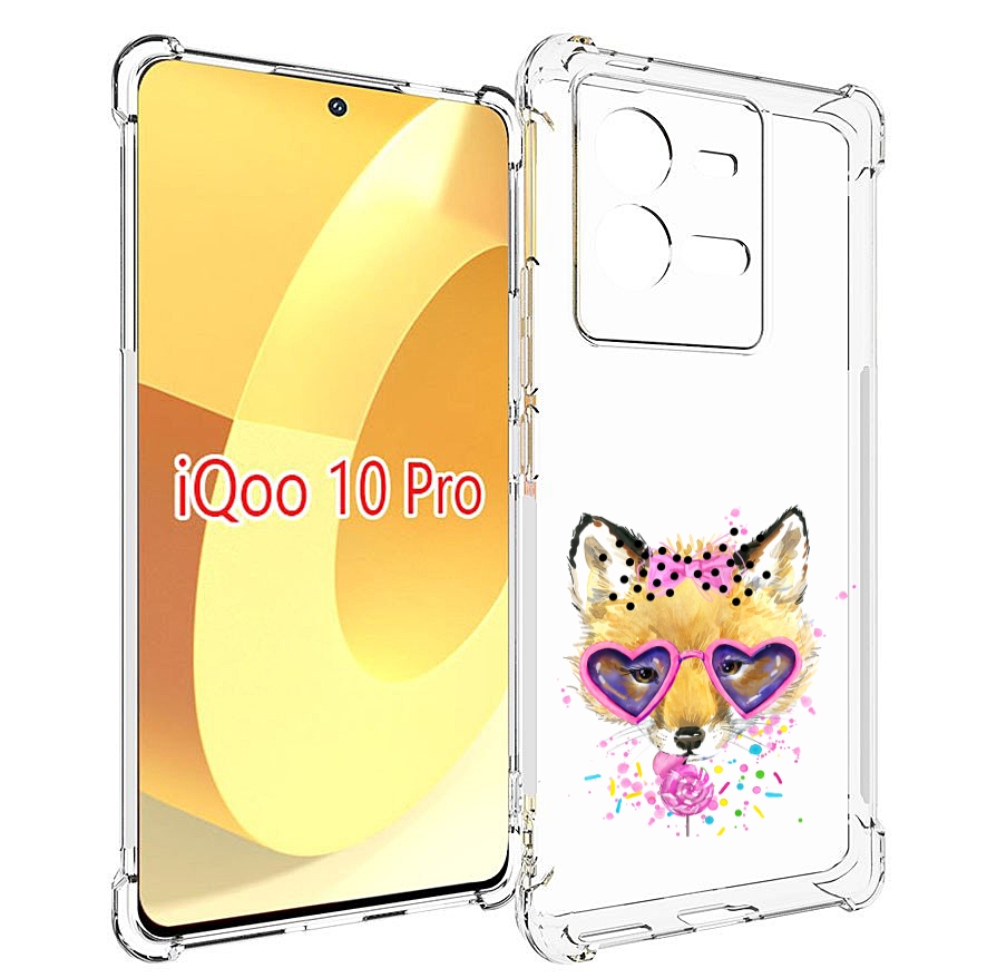 

Чехол MyPads лисенок с бантиком для Vivo iQOO 10 Pro, Прозрачный, Tocco