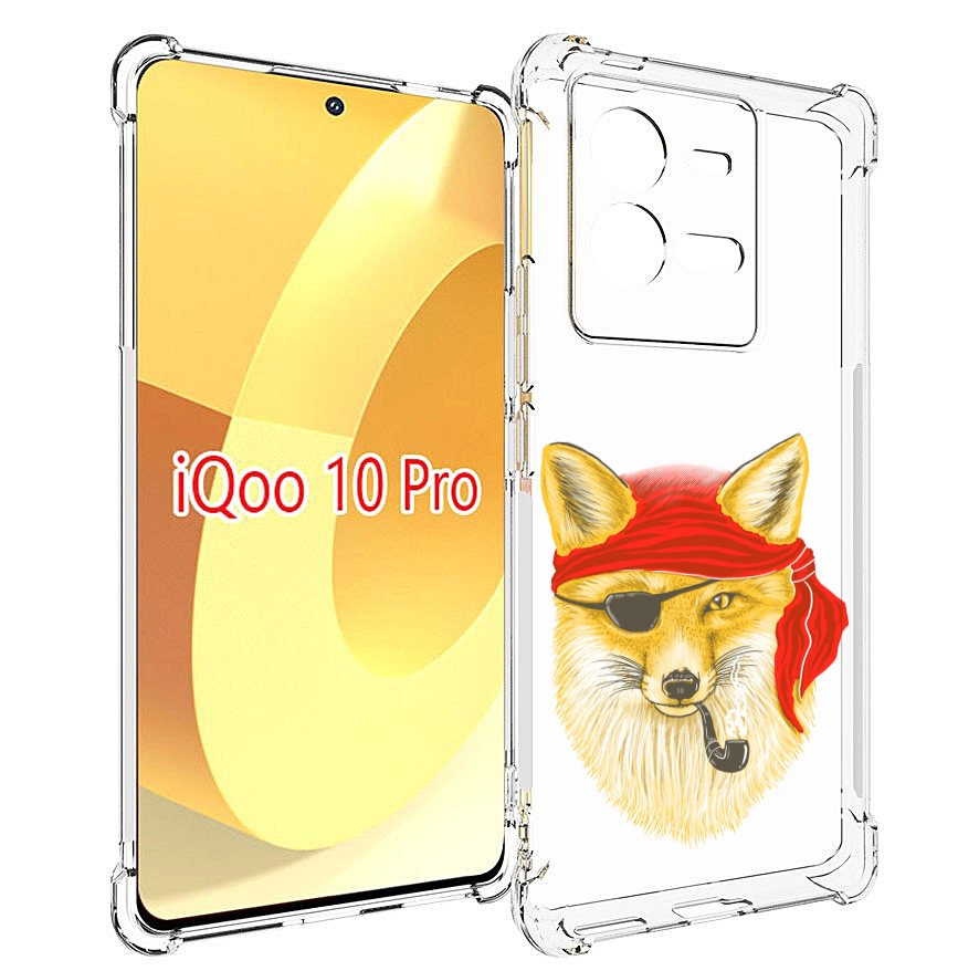 

Чехол MyPads лиса-пират для Vivo iQOO 10 Pro, Прозрачный, Tocco