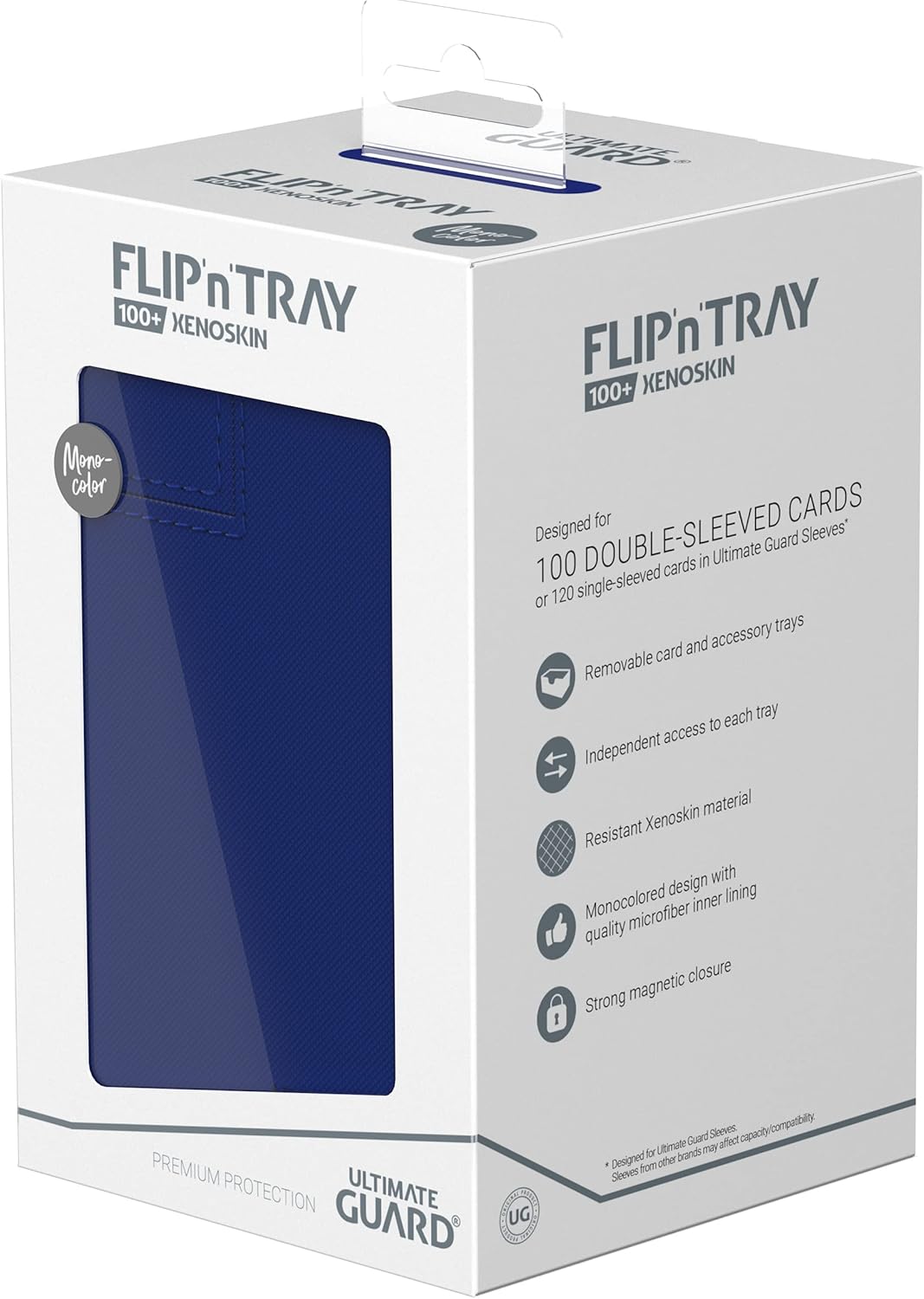 Коробочка Ultimate Guard FlipnTray XenoSkin 100 синяя для карт MTG Pokemon 4390₽