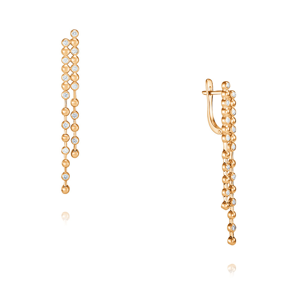 

Серьги подвески из красного золота с бриллиантом ADAMAS 24039801/01-А50Д-41, 24039801/01-А50Д-41