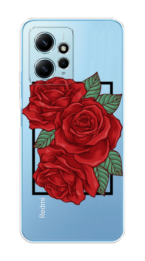 

Чехол на Xiaomi Redmi Note 12 4G "Три алые розы", Красный, 318350-2