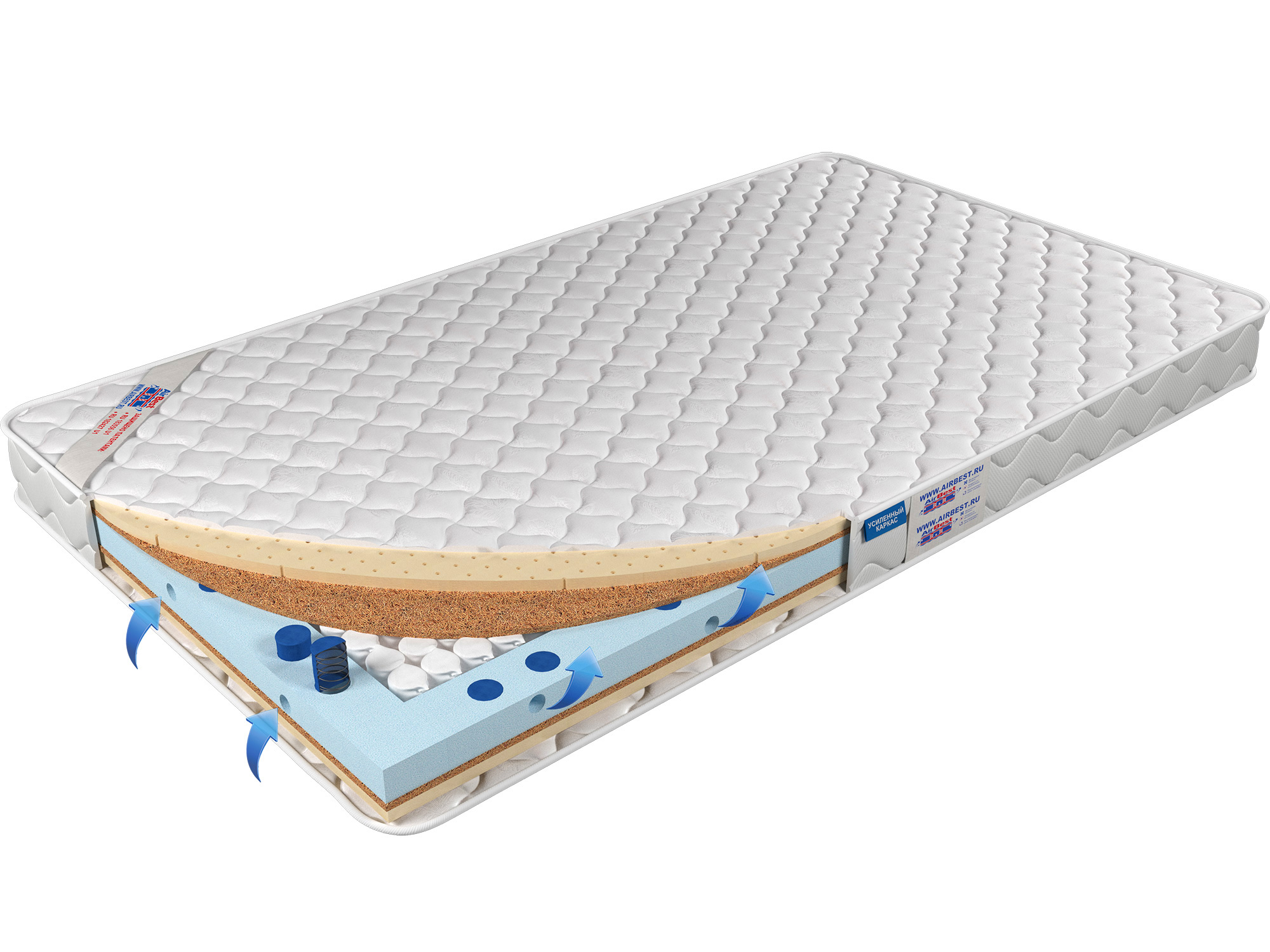 

Матрас Airbest Active s1000 150x200x12, Белый, Матрас Airbest Active s1000