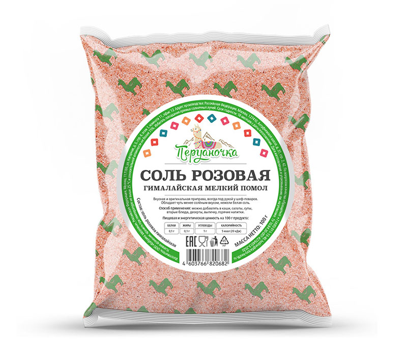 

Соль гималайская Продукты XXII века Salt Pink мелкий помол Перуаночка