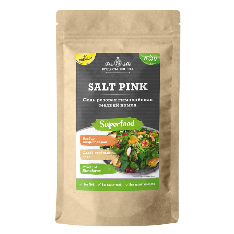 

Соль гималайская Продукты XXII века Salt Pink мелкий помол