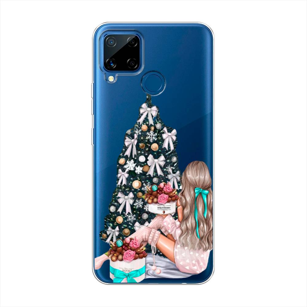 

Чехол на Oppo Realme C15 "New Year", Зеленый;бежевый;голубой, 255050-5