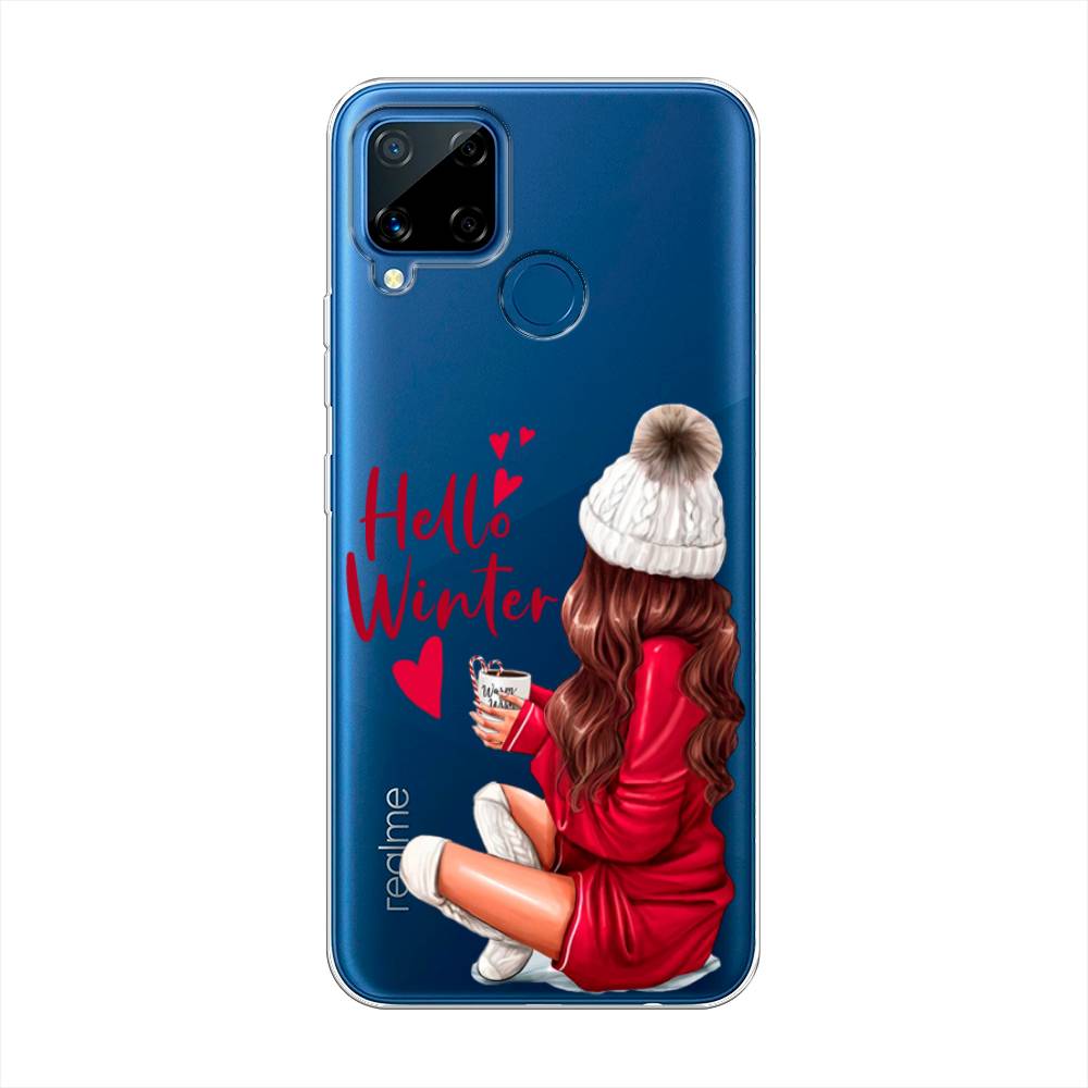 

Чехол на Oppo Realme C15 "Hello winter", Красный;белый;коричневый, 255050-5