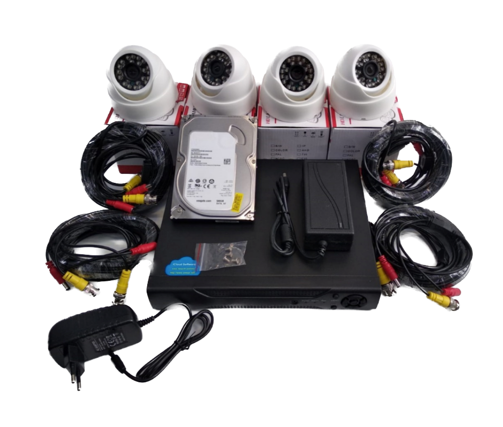 

Полный комплект AHD видеонаблюдения на 4 камеры 5мП, Белый, KIT4AHD300W5MP_500GB
