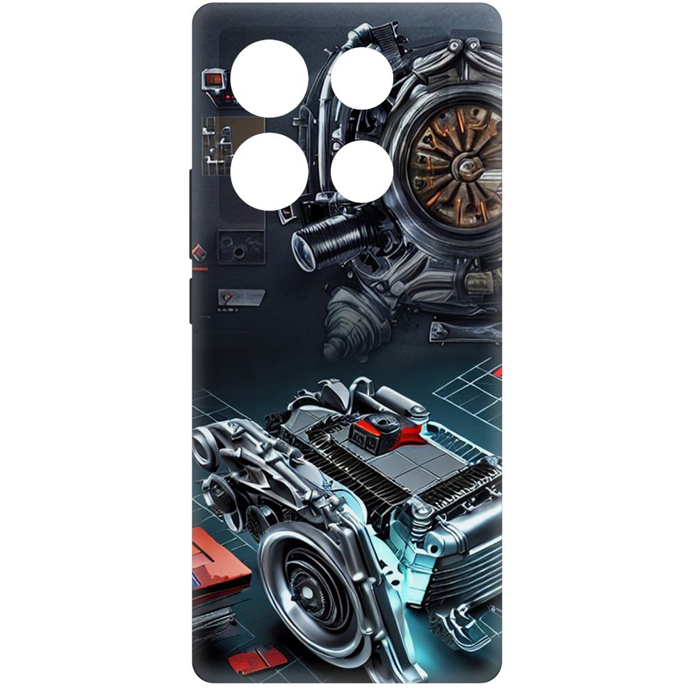 

Чехол-накладка Krutoff Soft Case Моторы для INFINIX Note 40 Pro черный