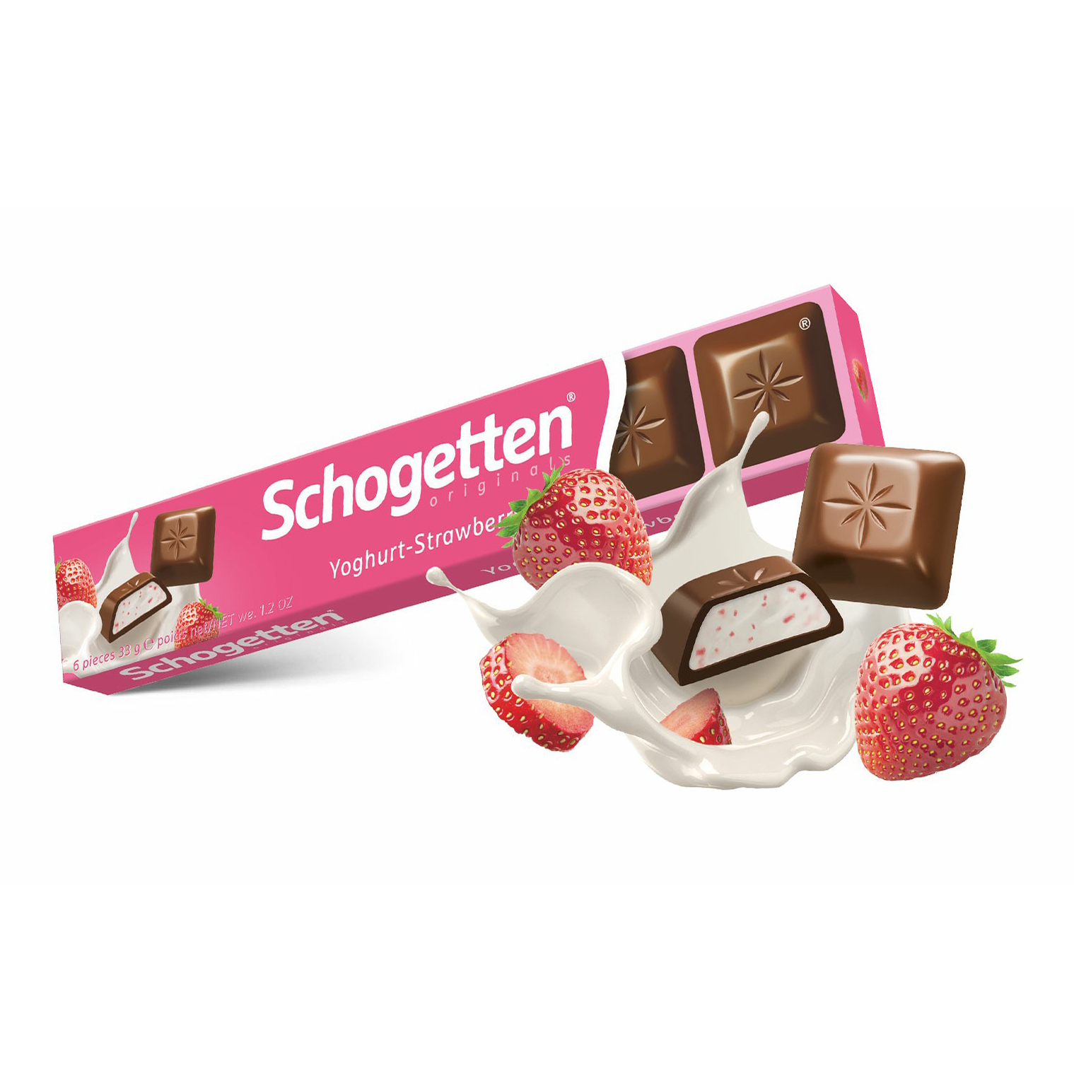 

Шоколад Schogetten Молочный с начинкой клубничный йогурт 33 г