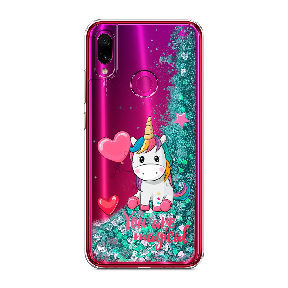 

Жидкий чехол с блестками "Волшебная единорожка" на Xiaomi Redmi Note 7, 34795-1