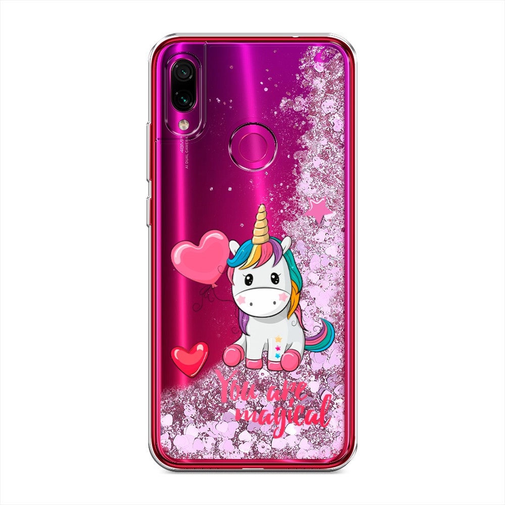 

Жидкий чехол с блестками "Волшебная единорожка" на Xiaomi Redmi Note 7