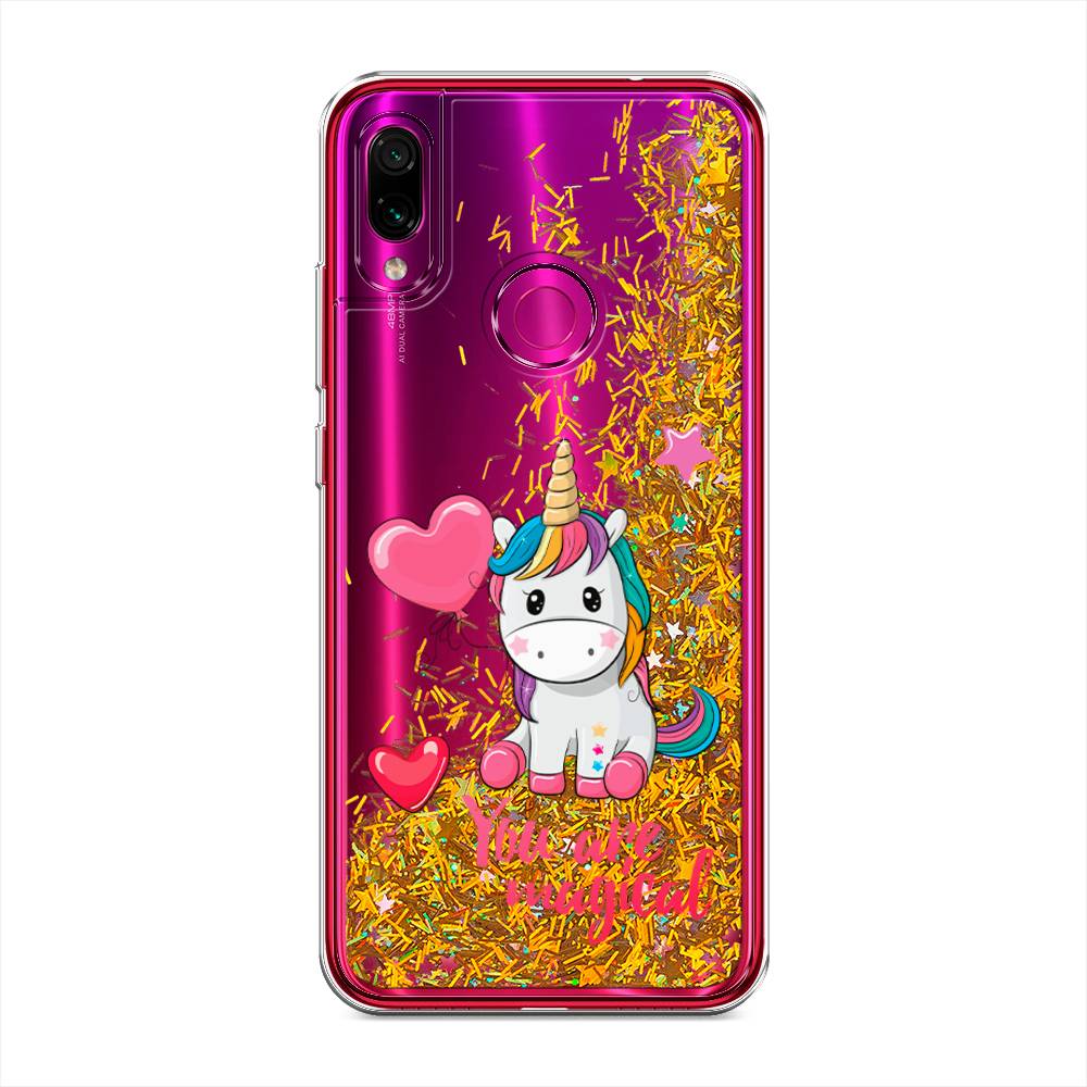 

Жидкий чехол с блестками "Волшебная единорожка" на Xiaomi Redmi Note 7, 34790-1