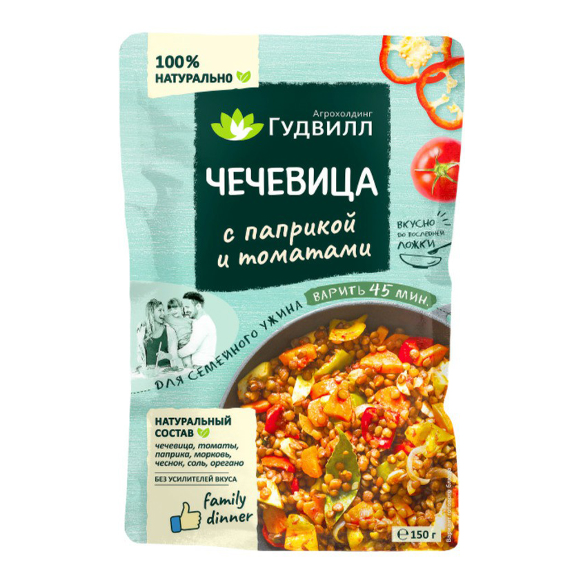 

Чечевица Гудвилл с паприкой и томатами 150 г