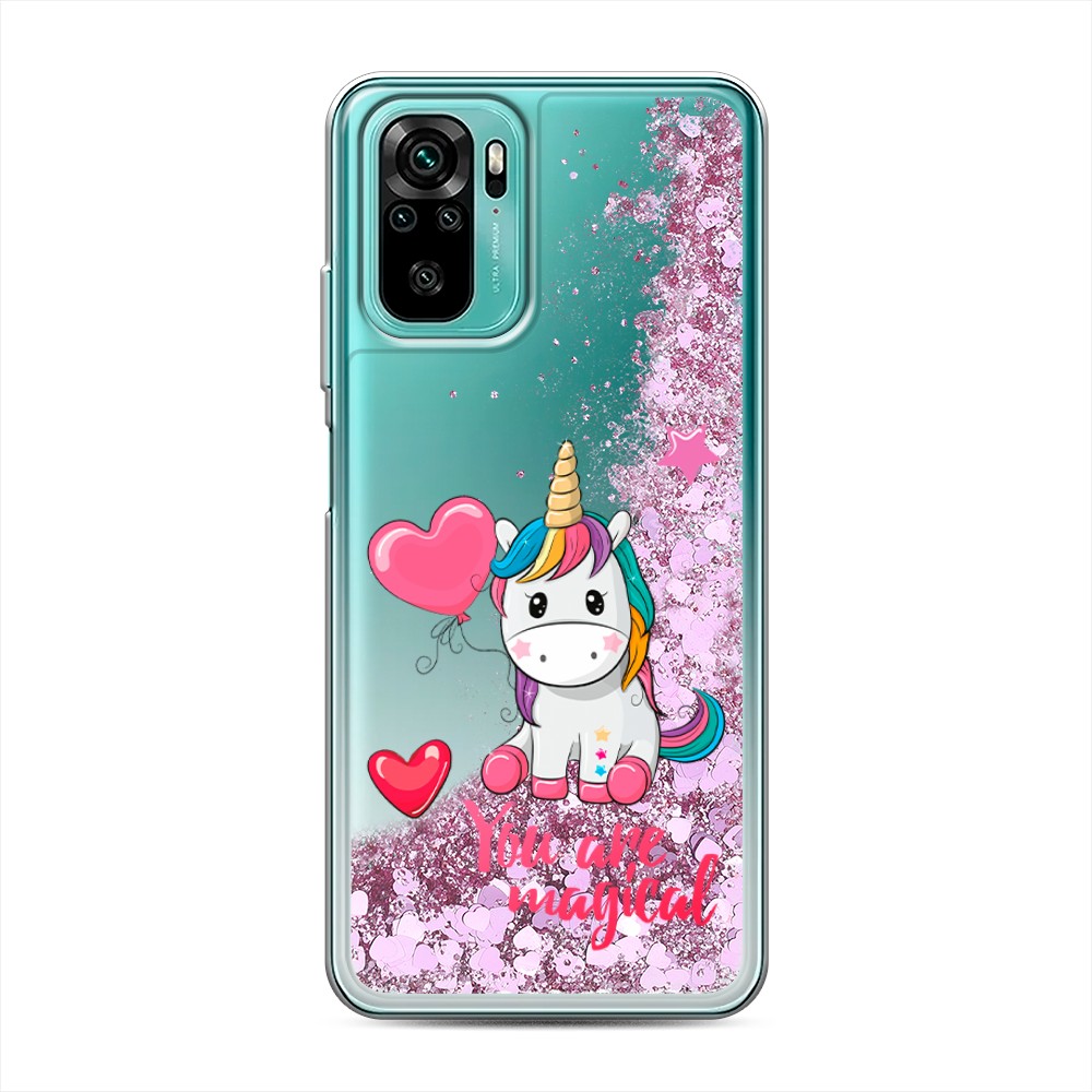 

Жидкий чехол с блестками "Волшебная единорожка" на Xiaomi Redmi Note 10S